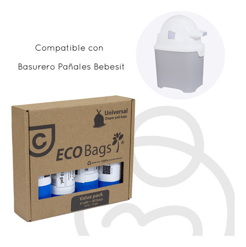 Bolsas Basura Ecobags 4x40 Bebesit