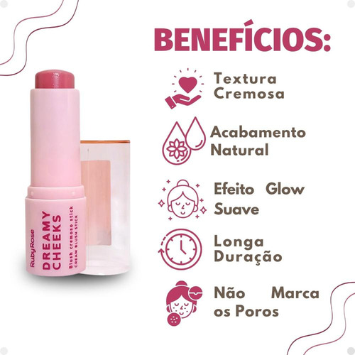 Blush Stick Ruby Rose Dreamy Cheeks Soft Pink Hb-m01-2