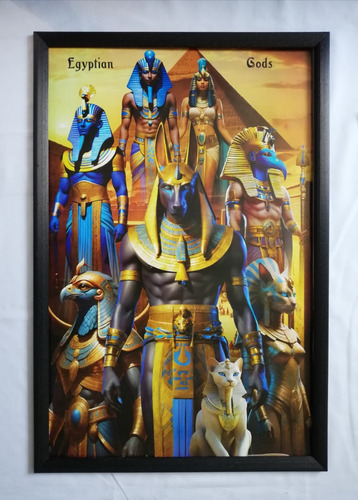 Cuadro Grande Dioses Egipcios Horus Anubis Bastet Thot