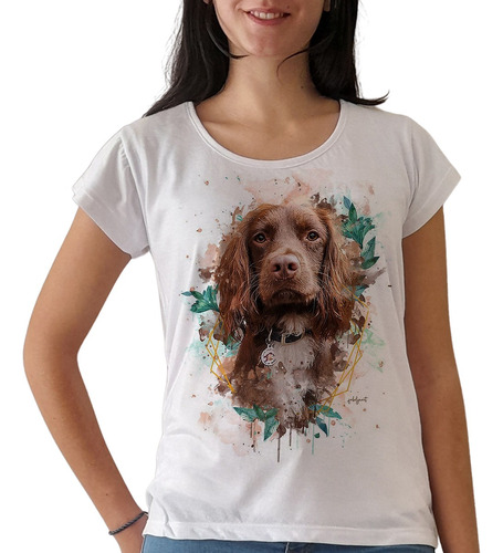 Remera Perro Setter Irlandés Animales Mujer Purple Chick