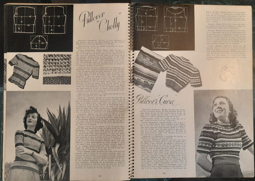Revista/libro Tricots De Moda Octubre De 1943 Tapa Dura. (Usado)