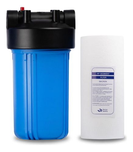 Carcasa 10x4.5 + Filtro Polipropileno Agua Sedimentos 5 Mic Azul