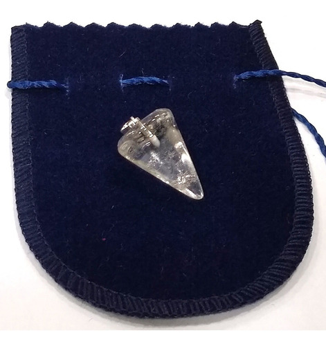 Pingente Pêndulo Pedra Cristal De Quartzo 2cm Folheado Pn1