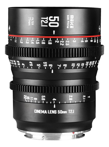 Lente Cine Gran Angular Meike 50mm T2.1 S35 Enfoque Manual