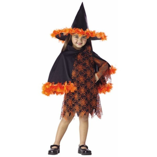Disfraz Para Niña Bruja Naranja Talla Toddler Halloween