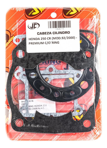 Junta Tapa Cilindro Honda Cr 250 92/2000 Premium Oring Jc