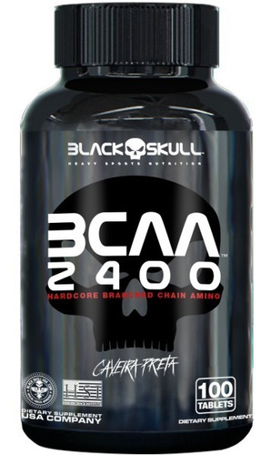 Imagem 1 de 1 de Bcaa 2400mg 100 Tabs - Black Skull - Aminoácido Menor Preço