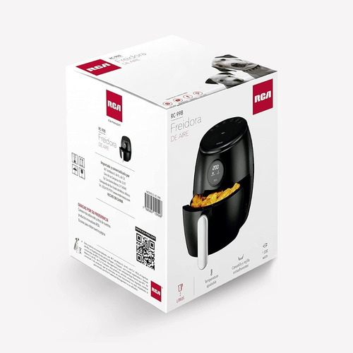 Freidora De Aire Rca Rc-99 2 Lts 1000w Rejilla Antiadherente