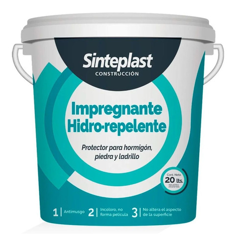 Impregnante Hidro Repelente Incoloro Sinteplast 20l Ahora12