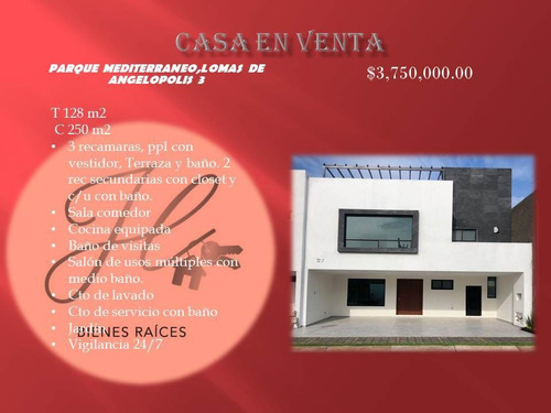 Imagen 1 de 3 de Casa Nueva En Venta Parque Mediterraneo Lomas De Angelopolis
