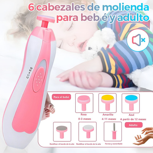 20pcs Kit De Cuidado De Bebe Higiene Termómetros Uñas Rosa