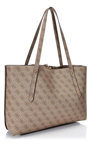 Guess Bolso Tote Eco Brenton Para Mujer, Logotipo Latte, Ee