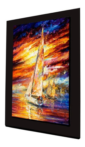 Cuadro 60x40 Cms Decorativo Tipo Oleo Velero 2+envío Gratis