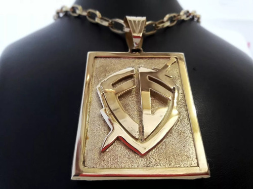 Imagem 3 de 5 de Pingente Placa Fé 27 Gramas Ouro 18k 750