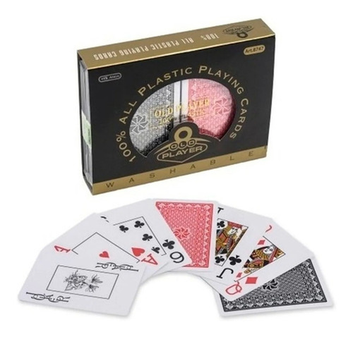 Naipes Poker Plástico Estuche Doble Old Player