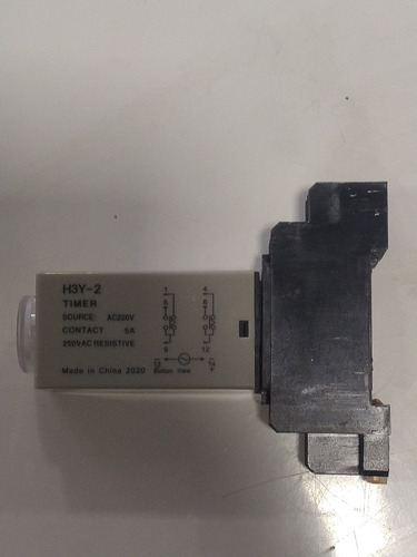 Timer Rele Retardo 0-30seg + Base Riel Din