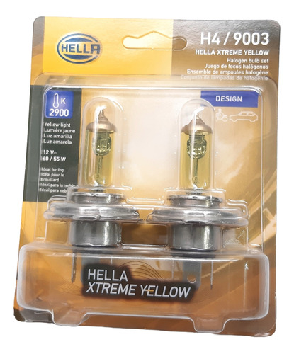Bombillos Luz Amarilla Hella Xtreme Yellow Antiniebla  H4