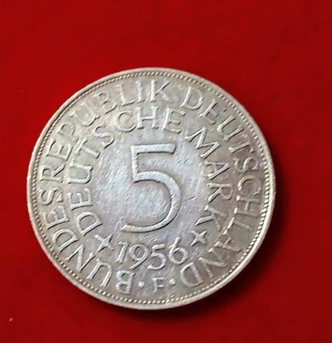 Moneda Alemania Federal 5 Marcos Plata 1956f Vf. Km112.1