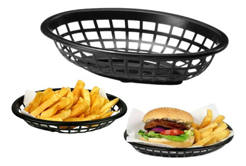 Imagem 1 de 7 de Cestinha Para Hambúrguer De Plástico Oval Tamanho Pequeno