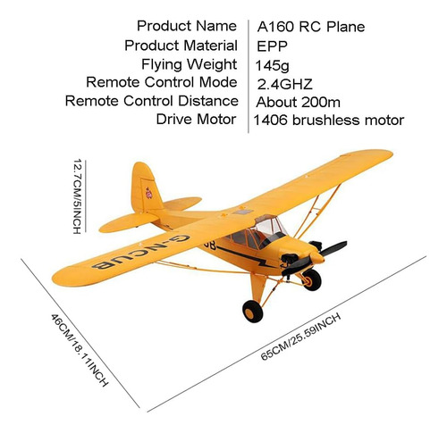 A160 Avión Rc Modo 3d6g 5 Canales Avión Rc Acrobático Para A