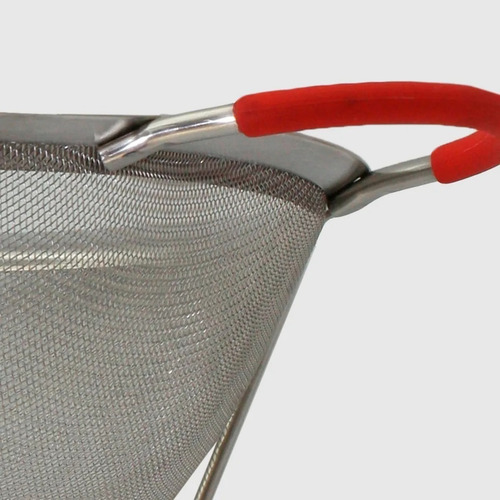 Imagen 2 de 5 de Set X2 Colador De Fideos Pasta Malla De Acero Mango Silicona