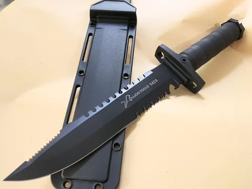 Cuchillo Tipo Rambo Eo Safe Imports Esi-5607 Campismo Militar Táctico Negro