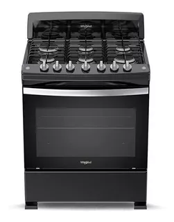 Estufa De Piso Con Horno 6 Quemadores Negro Whirlpool