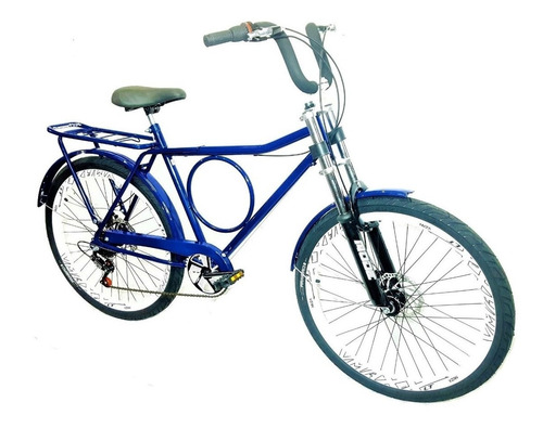 Bicicleta Barra Forte Com Marcha Aro Vmax + Freio A Disco