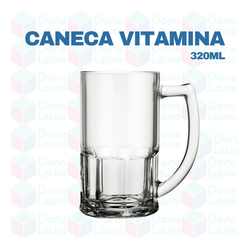 Kit Canecas Linha Vitamina Vidro 320ml Cerveja Bebidas 24 Un
