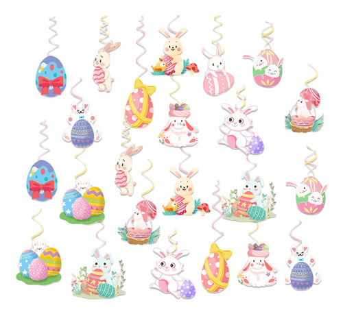24 Uds. Decoraciones De Remolinos Colgantes De Pascua,