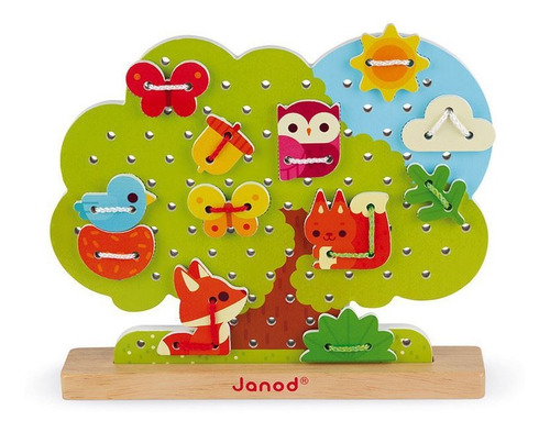 Árbol Para Atar Janod - Juego De Motricidad Fina Para Niños