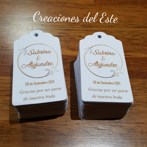 Imagen 10 de 10 de Tags Etiquetas Personalizadas Para Boda O Souvenir X 10