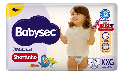 Fralda Babysec Premium Shortinho Xxg 42 Unidades