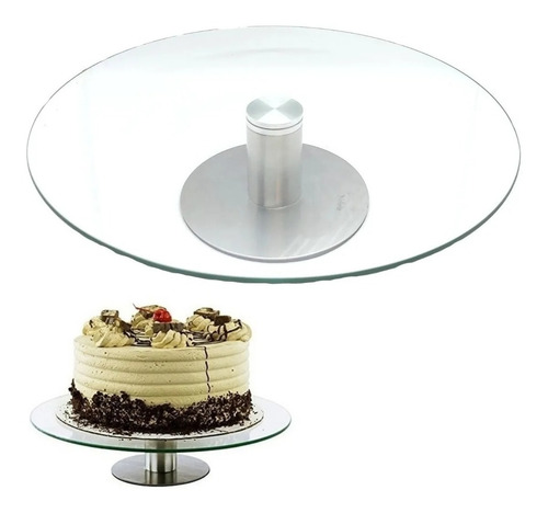 Imagen 5 de 6 de Plato Giratorio Vidrio Templado 35 Cm Con Diseño