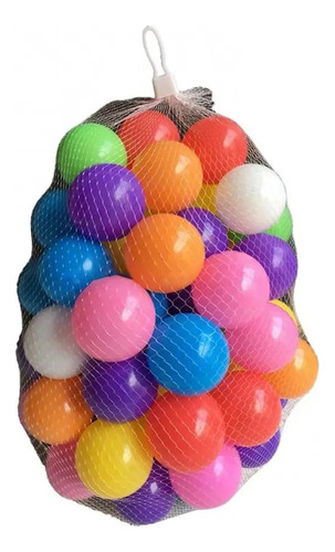 Pack Malla 25 Pelotas Plasticas De Colores