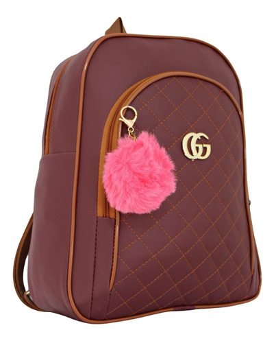 Mochila Mochilinha Bolsa Feminina Casual + Chaveiro Pompom