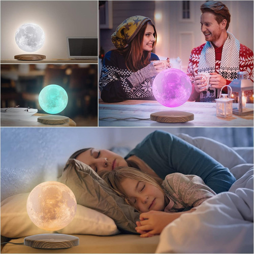 Lámpara De Luna Levitante, Luz Nocturna De 18 Colores Impres