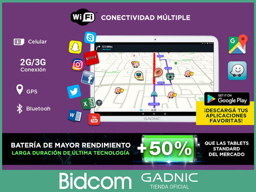 Tablet Gamer Gadnic Celular 3g 10 4k Android Gamer 2gb 32gb