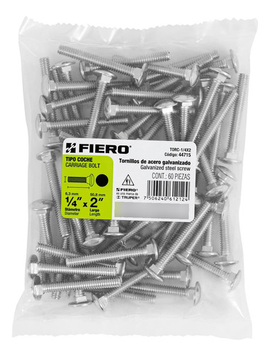 Tornillo Tipo Coche 1/4' X 2' Fiero 44715
