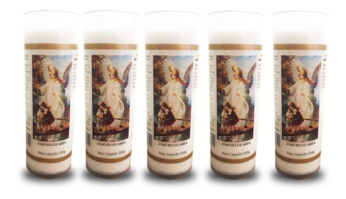 5 Velas Votivas 7 Dias Imagem Anjo De Guarda