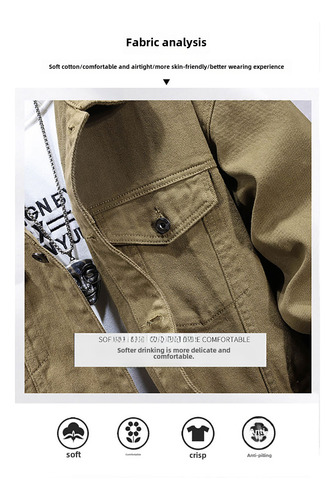 Chaqueta De Mezclilla Holgada Para Hombre, Ropa De Abrigo De