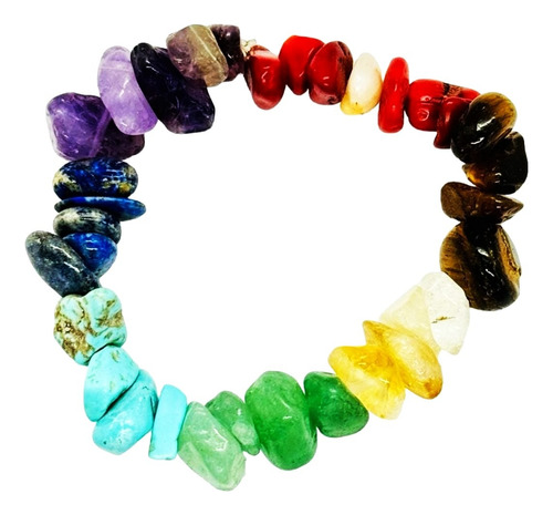 Pulsera 7 Chakras Elasticada - Piedras Naturales Energéticas