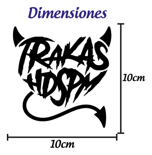 Stickers Vinil Traka Hdspm Corazón 10x10 Cm - 4pz