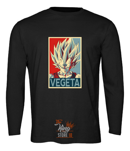 Polera Manga Larga, Vegeta Vintage, Dragon Ball, Anime, Fans