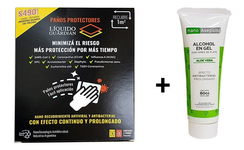 Antimicrobial Coating Wipes Liquid Guard + Alcohol Nano 80cc
