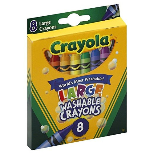 Crayola Lavable Creyones, Grande, 8 Colores / Caja (52 A 328