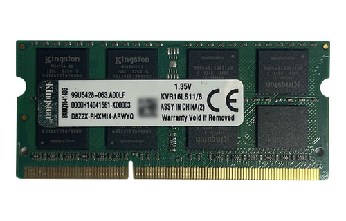 Memoria Ram Kingston Ddr3 8 Gb 1.35v 1600mhz Notebook