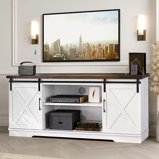 Idealhouse Farmhouse Tv Stand For 65 Inch Tv Entertainment C