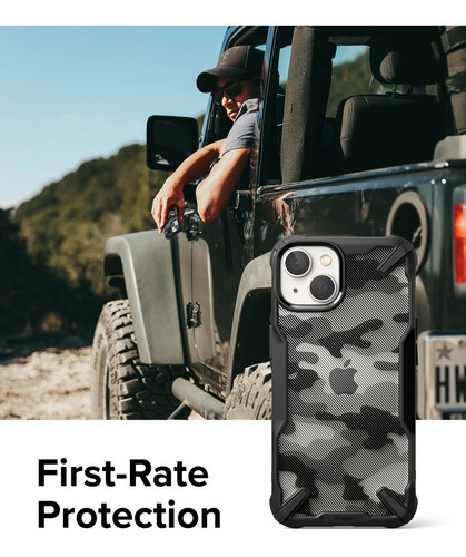 Funda Ringke Fusion X Camo Para iPhone 14 De 6.1 Design Color Camo Black (camuflado Con Bordes Negro) iPhone 14 6,1