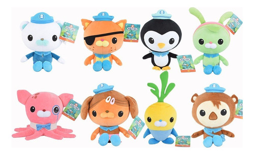 Brinquedo De Pelúcia Octonauts Octo Crew De 8 Peças